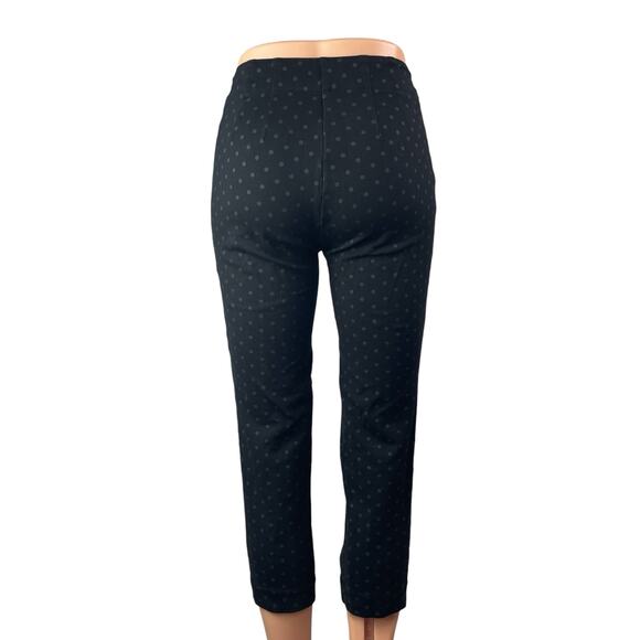 Ann Taylor Women's Black Polka Dot Mid Rise Skinny Cropped Trousers Pants Sz 00P - Picture 2 of 5